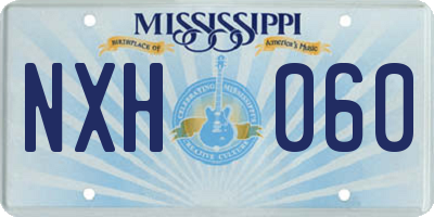 MS license plate NXH060