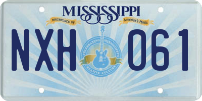 MS license plate NXH061
