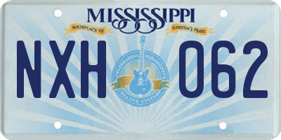 MS license plate NXH062