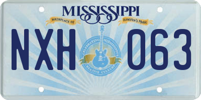 MS license plate NXH063