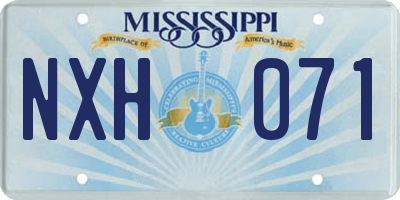 MS license plate NXH071
