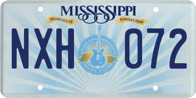 MS license plate NXH072