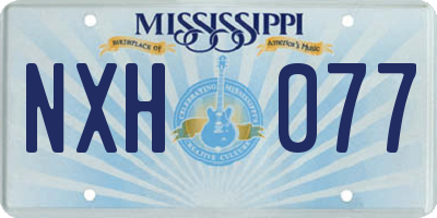 MS license plate NXH077