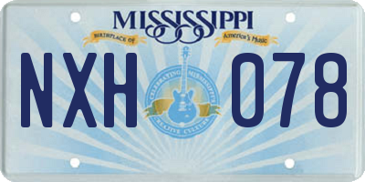 MS license plate NXH078