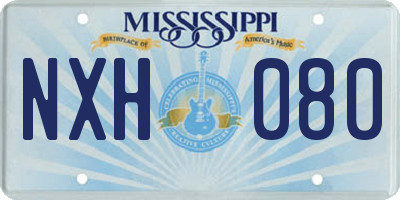 MS license plate NXH080