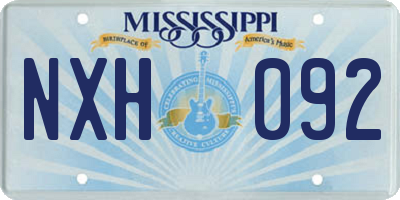 MS license plate NXH092