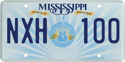 MS license plate NXH100