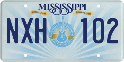 MS license plate NXH102