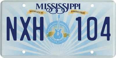 MS license plate NXH104