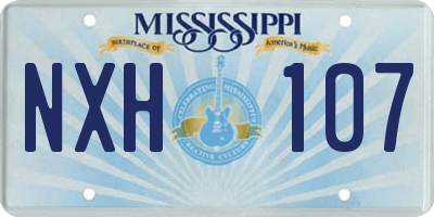 MS license plate NXH107