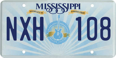 MS license plate NXH108