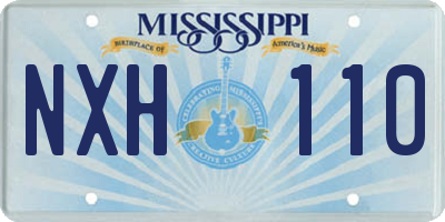MS license plate NXH110