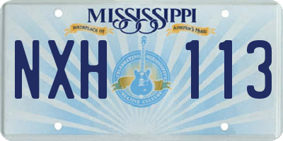 MS license plate NXH113