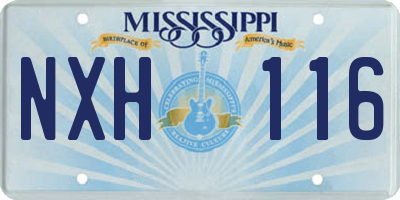 MS license plate NXH116
