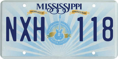 MS license plate NXH118