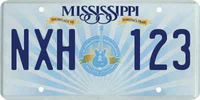 MS license plate NXH123