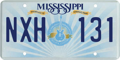 MS license plate NXH131