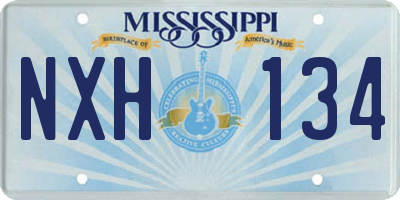 MS license plate NXH134