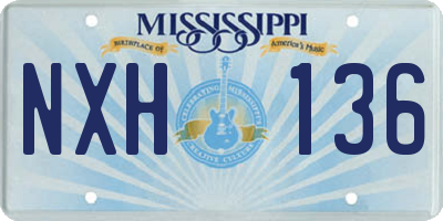 MS license plate NXH136