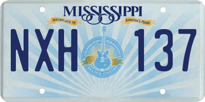 MS license plate NXH137