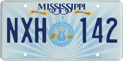 MS license plate NXH142