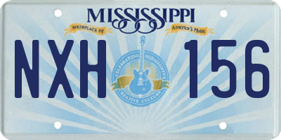 MS license plate NXH156