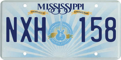 MS license plate NXH158