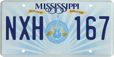 MS license plate NXH167