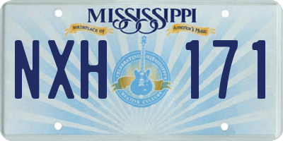 MS license plate NXH171