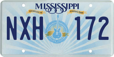 MS license plate NXH172