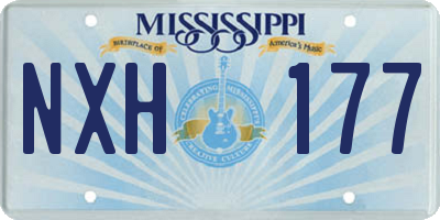 MS license plate NXH177