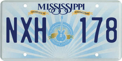 MS license plate NXH178