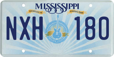 MS license plate NXH180