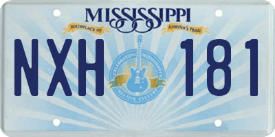 MS license plate NXH181