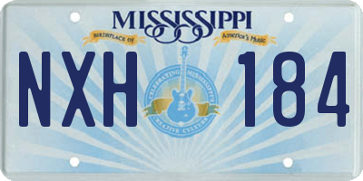 MS license plate NXH184