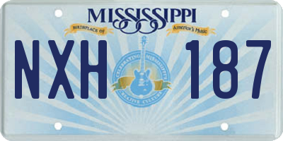 MS license plate NXH187