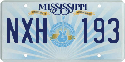 MS license plate NXH193