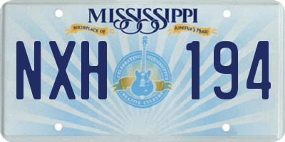MS license plate NXH194