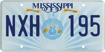 MS license plate NXH195