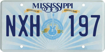 MS license plate NXH197