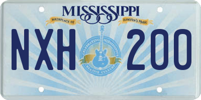 MS license plate NXH200