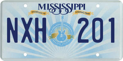 MS license plate NXH201