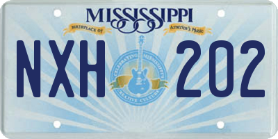 MS license plate NXH202