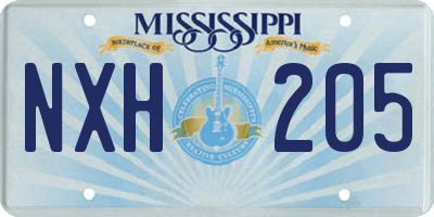 MS license plate NXH205