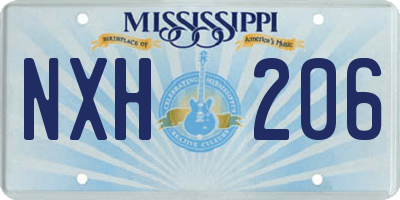 MS license plate NXH206