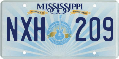 MS license plate NXH209