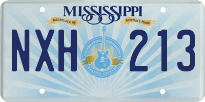 MS license plate NXH213