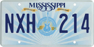 MS license plate NXH214