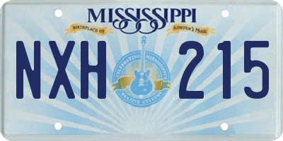 MS license plate NXH215