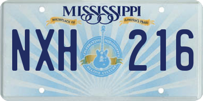 MS license plate NXH216